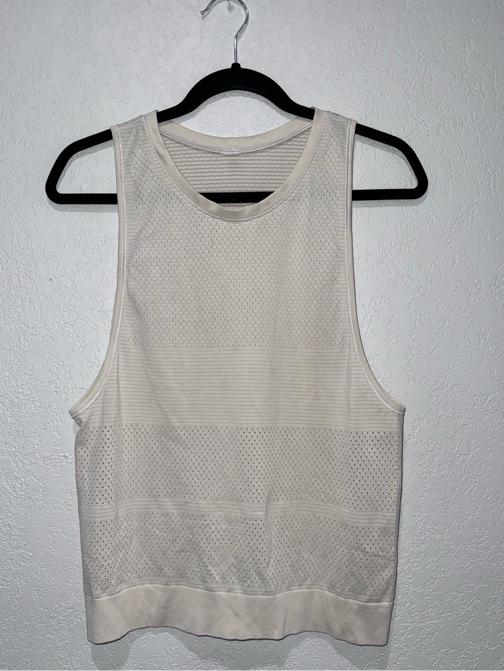 lululemon White Train to Be Tank - Seamless Mesh Cropped Workout Tank